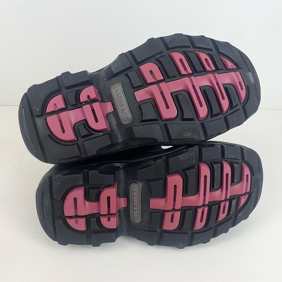 Lands’ End Pink Purple Black Adjustable Strap Snow Boots Women’s Size 8 - Picture 11 of 14